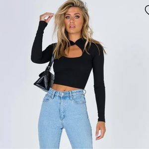 cute black long sleeve with cut out!